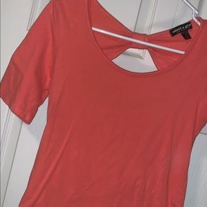 Coral top with bow in the back!
